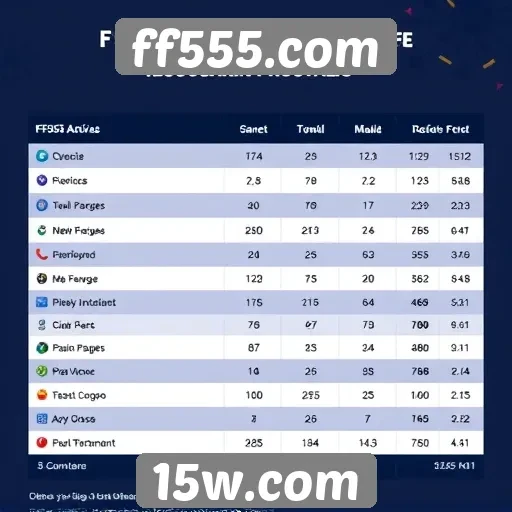 Estatísticas de jogadores ativos em ff555.com